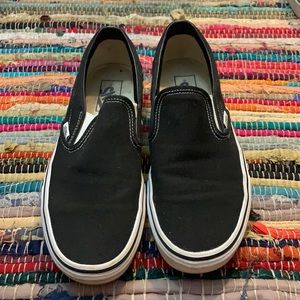 Black slip on vans, W 9 M 7.5
